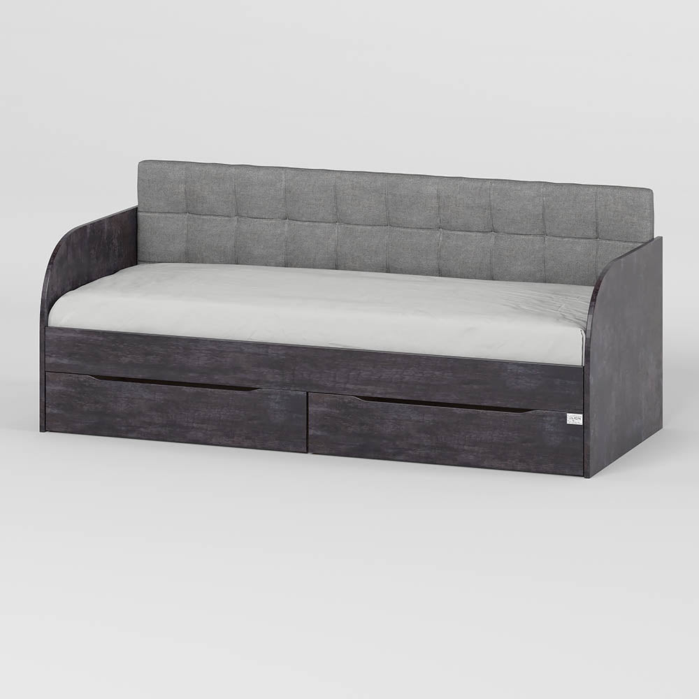 Детская полуторная кровать LION Л-7 с ящиками и ламелями Лили-95 120x200 см Бетон темный (LION-044243)