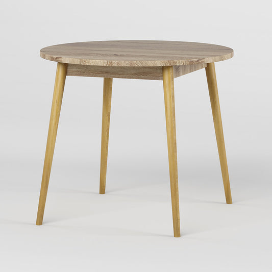 Обеденный стол круглый LION Маями-1 деревянные ножки Дуб Сонома трюфель (LION-041154)