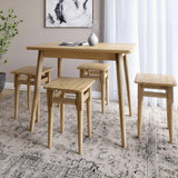 Стол и 4 табурета обеденный комплект для кухни Маями-2 кромка ПВХ 0,45 мм Дуб Артизан (LION-041238)