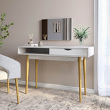 Письменный стол LION Сканди-1 Нимфея Альба (белый)/Бетон (LION-041188)