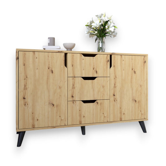 Комод в гостиную с черными ножками М-ЗОН Борн 1200 Дуб артизан (MZN-031090)