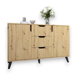 Комод в гостиную с черными ножками М-ЗОН Борн 1200 Дуб артизан (MZN-031090)