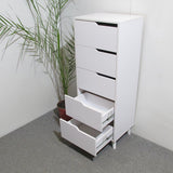 Комод высокий с белыми ножками 5 ящиков М-ЗОН Борн 500 Дуб Артизан/Антрацит (MZN-031100)