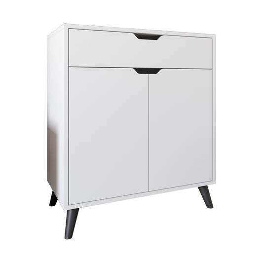Комод в гостиную с черными ножками М-ЗОН Борн 750 Нимфеа Альба (белый) (MZN-031051)