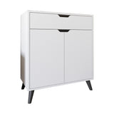 Комод в гостиную с черными ножками М-ЗОН Борн 750 Нимфеа Альба (белый) (MZN-031051)