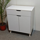 Комод в гостиную с черными ножками М-ЗОН Борн 750 Нимфеа Альба (белый) (MZN-031051)