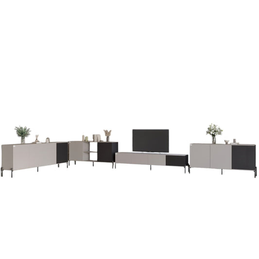 Комплект модульный для гостиной LION Грей 4 элемента с черными металлическими ножками Кашемир/Асфальт (LION-042701)