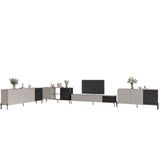 Комплект модульный для гостиной LION Грей 4 элемента с черными металлическими ножками Кашемир/Асфальт (LION-042701)