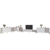 Комплект модульный для гостиной LION Грей 4 элемента с золотыми металлическими ножками Нимфея Альба (белый)/Кашемир (LION-042861)