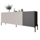 Комод в гостиную на черных металлических ножках LION Грей 204x38x76,5 см Кашемир/Асфальт (LION-042460)