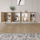 Комплект модульный для гостиной LION Грей 4 элемента с золотыми металлическими ножками Дуб сонома/Кашемир (LION-042851)