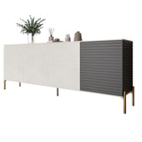 Комод на золотых металлических ножках LION Грей 204x38x76,5 см Бетон Style/Асфальт (LION-042670)