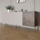 Комод на золотых металлических ножках LION Грей 204x38x76,5 см Кашемир/Дерево (LION-042660)