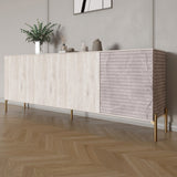 Комод на золотых металлических ножках LION Грей 204x38x76,5 см Самоа Дымчатый/Камень (LION-042691)