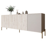 Комод на золотых металлических ножках LION Грей 204x38x76,5 см Самоа Дымчатый/Кашемир (LION-042650)