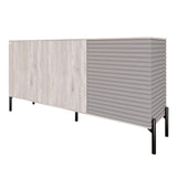 Комод закрыт в гостиную на черных металлических ножках LION Грей 154x38x76,5 см Самоа Дымчатый/Кашемир (LION-041816)