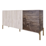 Комод закрыт в гостиную на золотых металлических ножках LION Грей 154x38x76,5 см Самоа Дымчатый/Дерево (LION-041846)