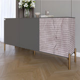 Комплект модульный для гостиной LION Грей 4 элемента с золотыми металлическими ножками Дуб сонома/Кашемир (LION-042851)