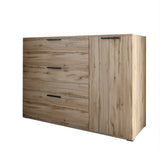 Комод LION Краш с тремя выдвижными ящиками и закрытыми полками Дуб аппалачи (LION-044155)