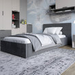 Односпальная кровать LION Краш Лили 95 велюр (Серый) 90х200 см (LION-044165) ТОП