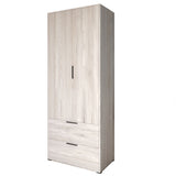 Шкаф распашный двухдверный LION Краш с 2 ящиками Самоа дымчатый (LION-044005)