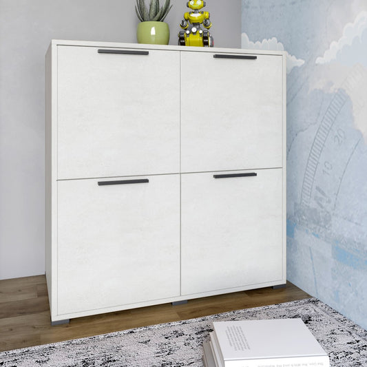 Тумба четырехдверная LION Краш 82x43x86 см Бетон style (LION-041767)