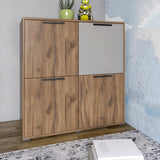 Тумба четырехдверная LION Краш 82x43x86 см Дуб ливорно/Кашемир (LION-041757)