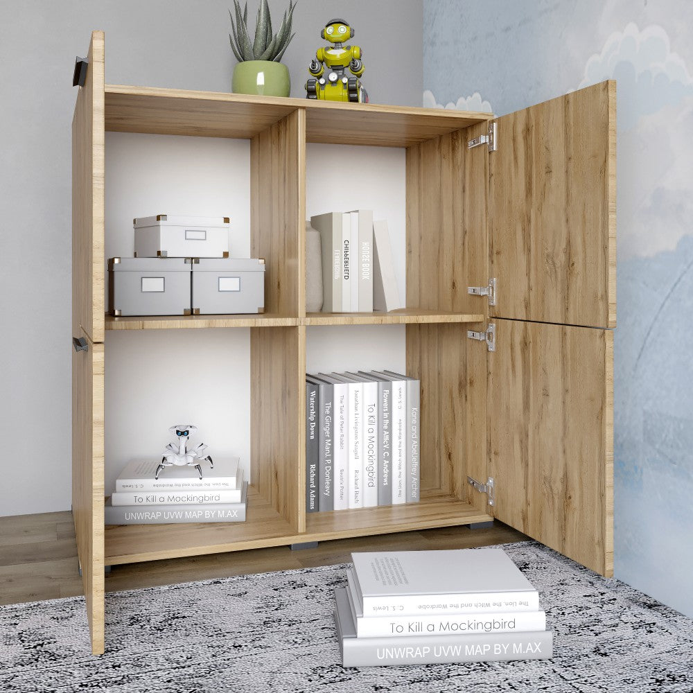 Тумба четырехдверная LION Краш 82x43x86 см Бетон style (LION-041767)