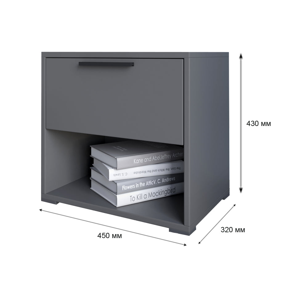 Тумба прикроватная LION Краш с выдвижным ящиком Дуб аппалачи (LION-044135)