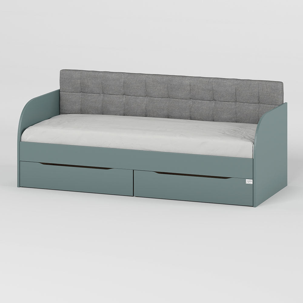 Детская полуторная кровать LION Л-7 с ящиками и ламелями Лили-95 120x200 см Гранит серый (LION-044244)