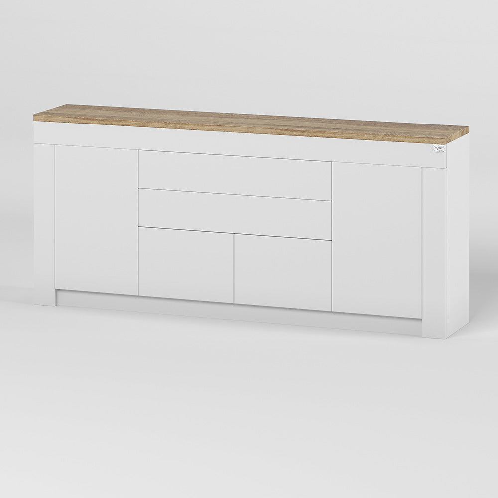 Большой комод LION Ларри-2 Нимфея альба/Дуб сонома трюфель (LION-041063)