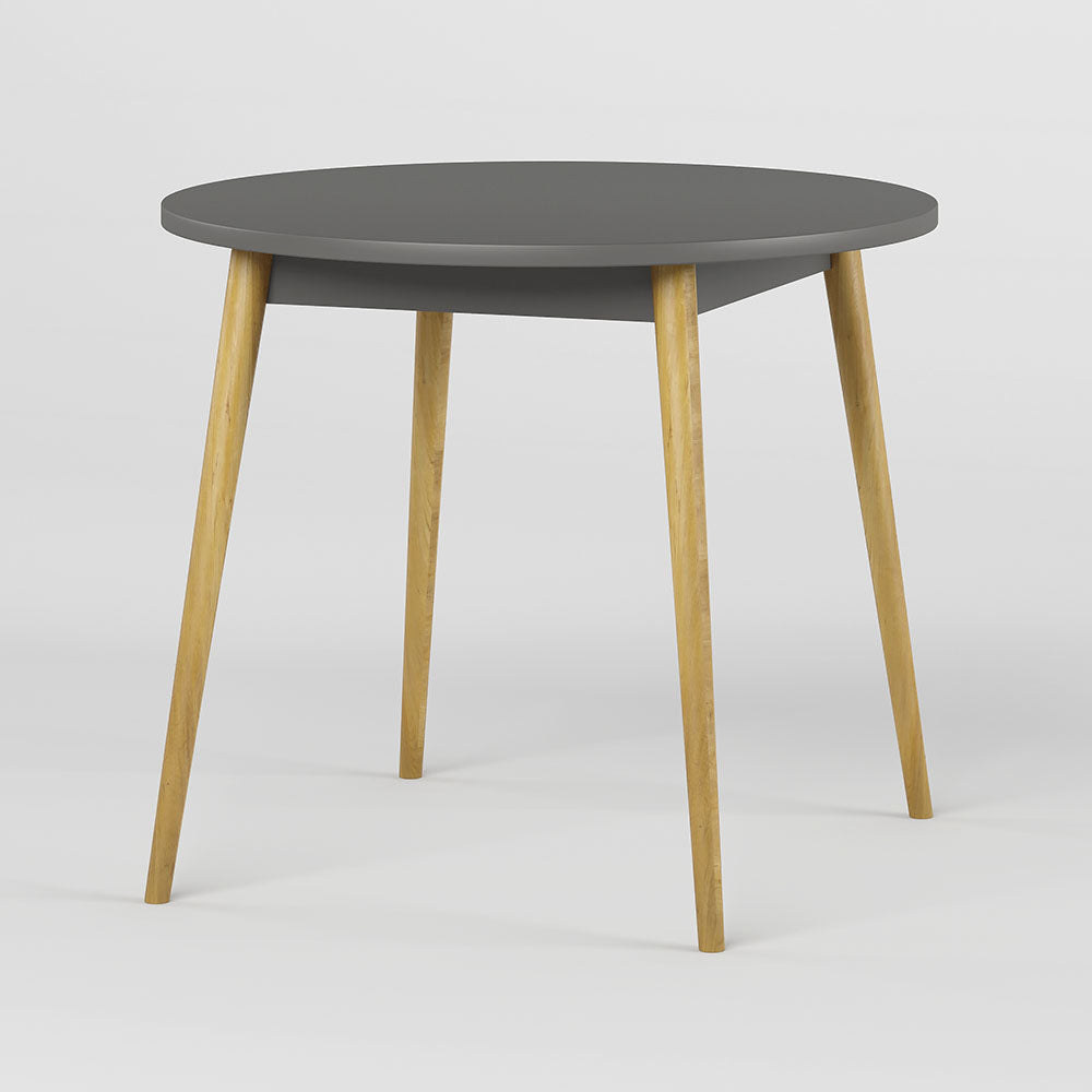 Стол круглый и 4 табурета обеденный комплект для кухни Маями-1 кромка ПВХ 0,45 мм Бетон темный (LION-041229)