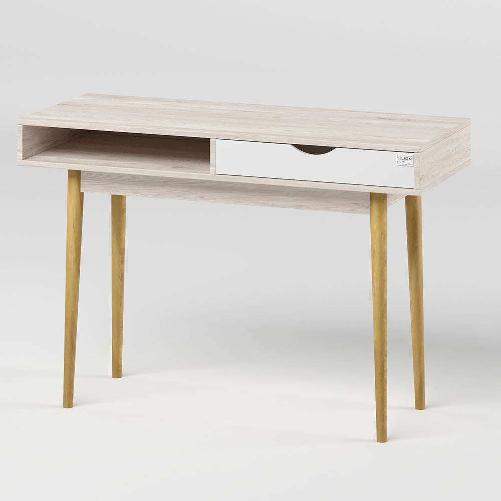Письменный стол LION Сканди-1 Нимфея Альба (белый)/Самоа дымчатый (LION-041199)