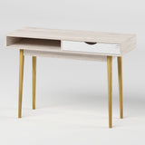 Письменный стол LION Сканди-1 Нимфея Альба (белый)/Самоа дымчатый (LION-041199)