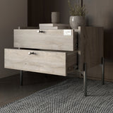 Гарнитур в спальню комод и прикроватная тумба на 2 ящика LION Wood Дуб Сонома (LION-041528)