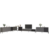 Комплект модульный для гостиной LION Грей 4 элемента с черными металлическими ножками Антрацит/Асфальт (LION-042681)