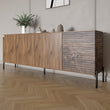 Комод в гостиную на черных металлических ножках LION Грей 204x38x76,5 см Дуб Ливорно/Дерево (LION-042511)