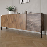 Комод в гостиную на черных металлических ножках LION Грей 204x38x76,5 см Дуб Ливорно/Дерево (LION-042511)