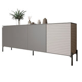 Комод в гостиную на черных металлических ножках LION Грей 204x38x76,5 см Антрацит/Кашемир (LION-042621)