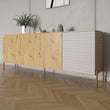 Комод на золотых металлических ножках LION Грей 204x38x76,5 см Дуб Артизан/Кашемир (LION-042641)