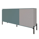 Комод закрыт в гостиную на черных металлических ножках LION Грей 154x38x76,5 см Гранит серый/Кашемир (LION-041807)