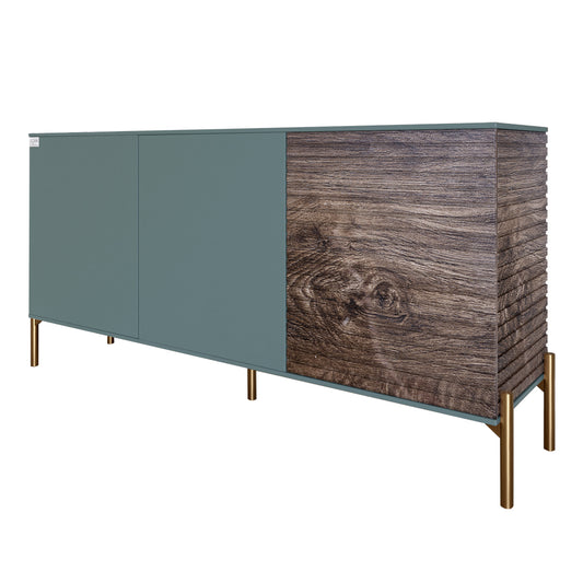 Комод закрыт в гостиную на золотых металлических ножках LION Грей 154x38x76,5 см Гранит серый/Дерево (LION-041837)