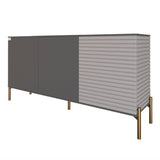 Комод закрытый в гостиную на золотых металлических ножках LION Грей 154x38x76,5 см Антрацит/Кашемир (LION-041863)