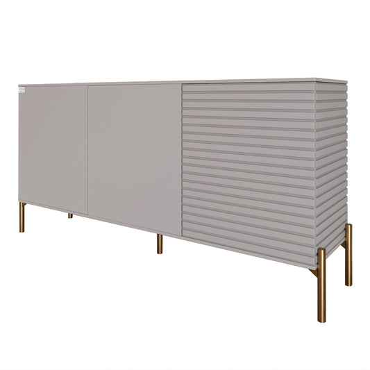 Комод закрытый в гостиную на золотых металлических ножках LION Грей 154x38x76,5 см Кашемир/Кашемир (LION-041873)