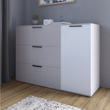 Комод LION Краш с тремя выдвижными ящиками и закрытыми полками Кашемир/Нимфея альба (LION-044146)