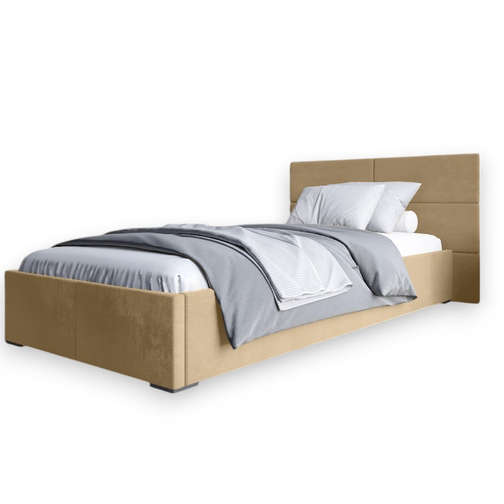 Полуторная кровать LION Краш Лили 02 велюр (Бежевый) 120х200 см (LION-044166)