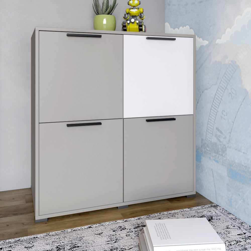 Тумба четырехдверная LION Краш 82x43x86 см Кашемир/Нимфея Альба (LION-041768)