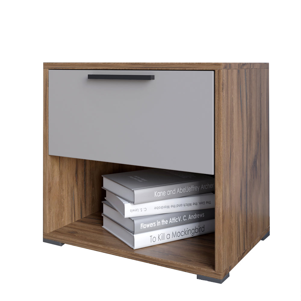 Тумба прикроватная LION Краш с выдвижным ящиком Дуб ливорно/Кашемир (LION-044136)