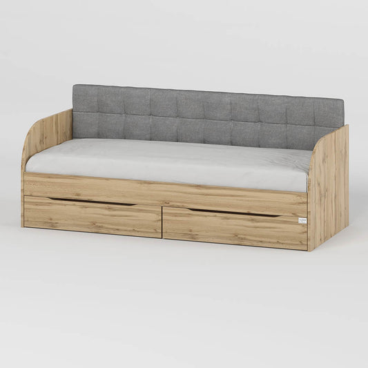 Детская односпальная кровать LION Л-7 с ящиками и ламелями Лили-95 90x190 см Дуб аппалачи (LION-044215)