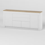 Большой комод LION Ларри-2 Нимфея Альба/Дуб сонома (LION-041064) ТОП